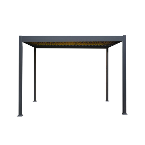 (3x3m with Lights) Aluminium Anthracite Pergola