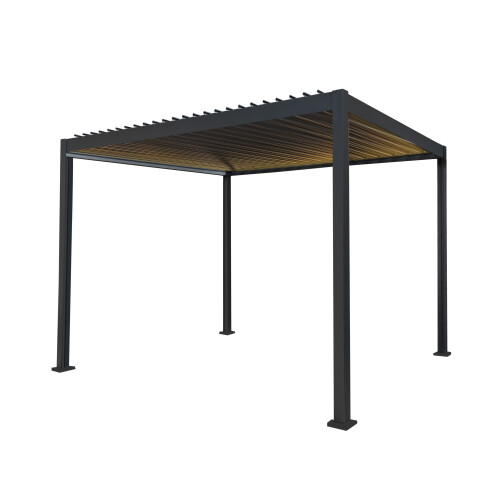 (3x3m with Lights) Aluminium Anthracite Pergola 2
