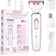 Rechargeable Painless Razor Bikini Trimmer Wet and Dry Hair Removal for Face Legs Underarm Nose and Eyebrow