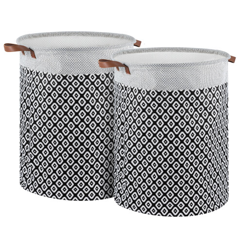 60L Large Laundry Basket 2-Pack Foldable Waterproof Washing Basket