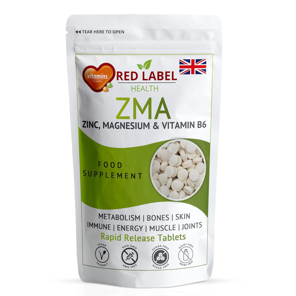 ZMA Zinc Magnesium Vitamin B6 365 Tablets Testosterone Boost Sleep
