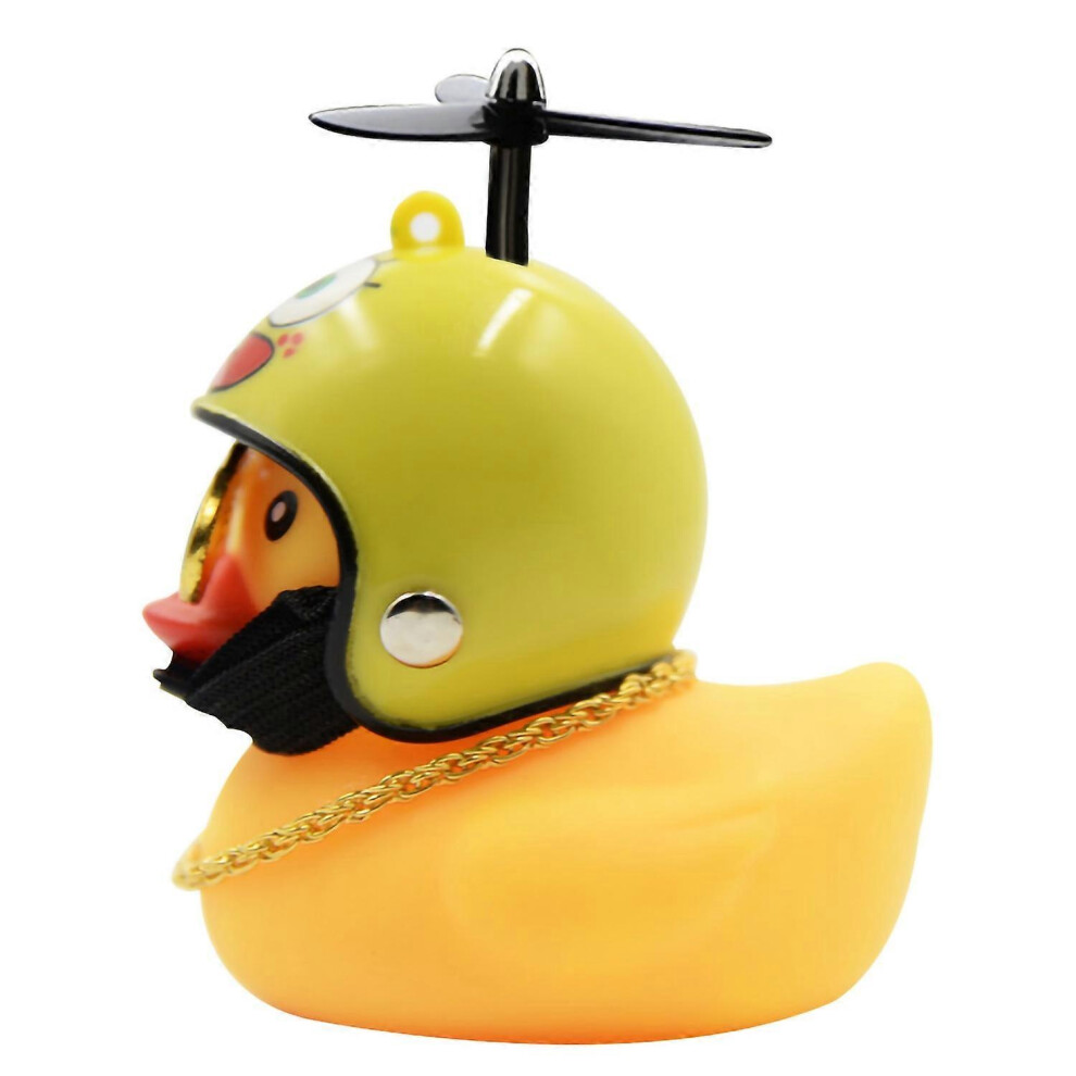(As Show, One Size) Silicone Duck Toy With Propeller Helmet Car Interior Ornament Dashboard Decoration Accessorie Yellow 6909775641897