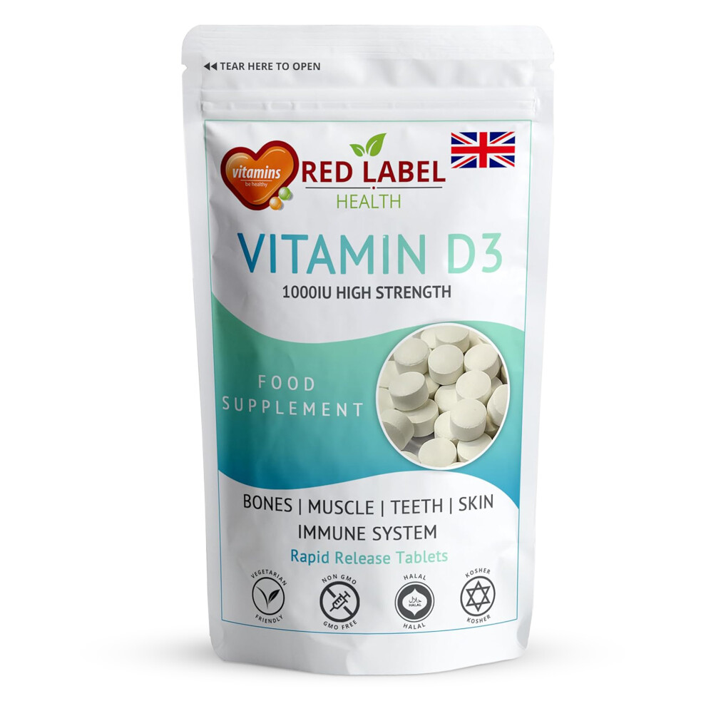 Vitamin D3 1000IU 120 Tablets High Strength Teeth Health Immune