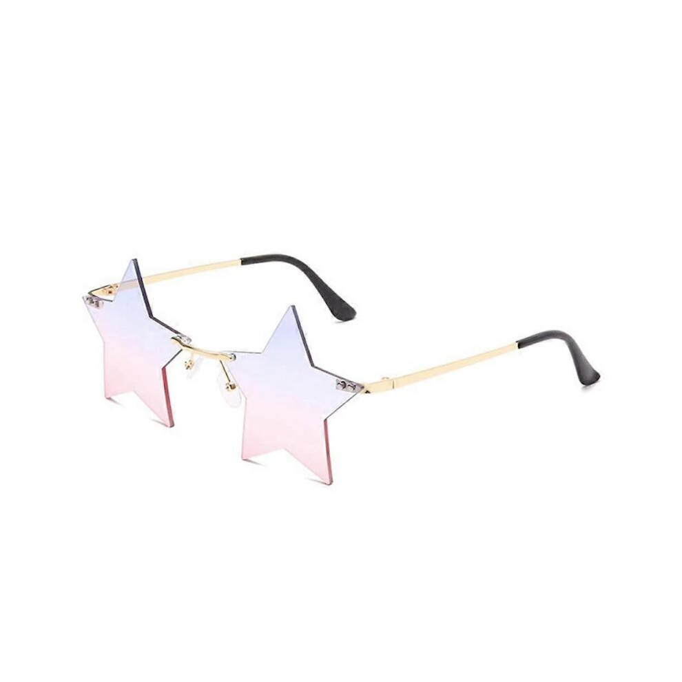 1-Pair Rimless Cloud Sunglasses, Lightning Bolt Vintage Eyewear