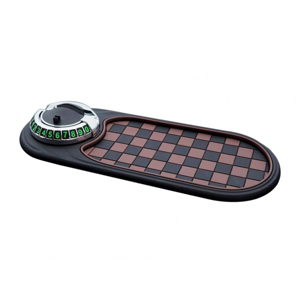 (B) Multifunction Car Anti-Slip Mat With Temporary Parking Number Car Dashboard 360-Degree Rotating Mobile Phone Holder Pad 6454450347729