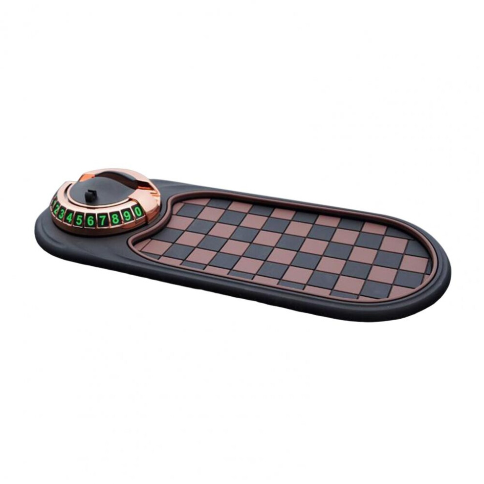 (C) Multifunction Car Anti-Slip Mat With Temporary Parking Number Car Dashboard 360-Degree Rotating Mobile Phone Holder Pad 6454450347736