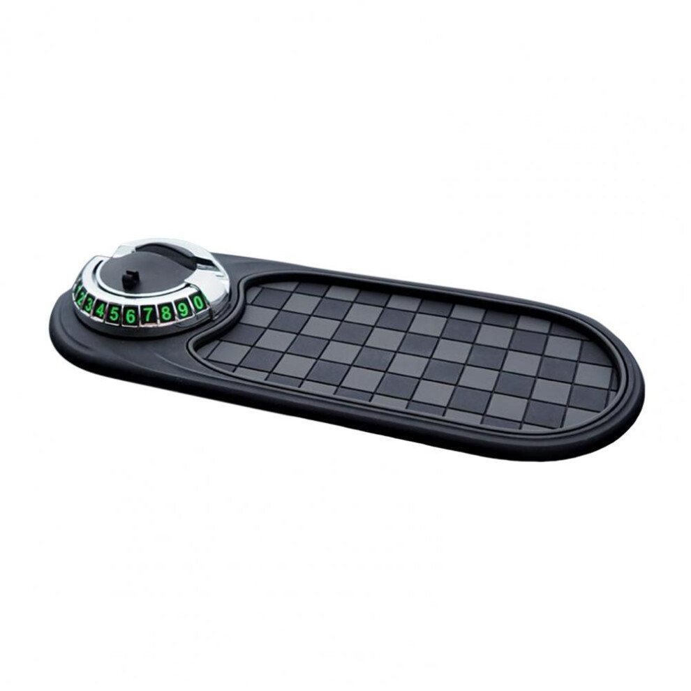 (E) Multifunction Car Anti-Slip Mat With Temporary Parking Number Car Dashboard 360-Degree Rotating Mobile Phone Holder Pad 6454450347750