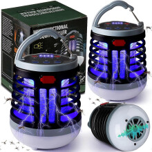(As show, One size) 2 Pcs Bug Zappers 4 in 1 Mosquito Zapper USB Fly Zapper Repellent Zapper Insect Killer Rechargeable Mosquito Killer Waterproof Mosquito Trap LED Campi