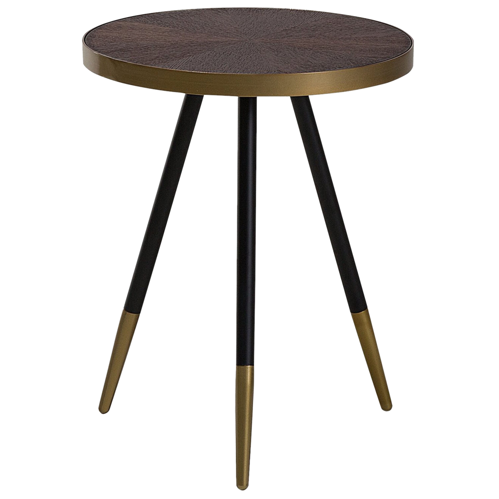 Side Table Dark Wood with Gold RAMONA
