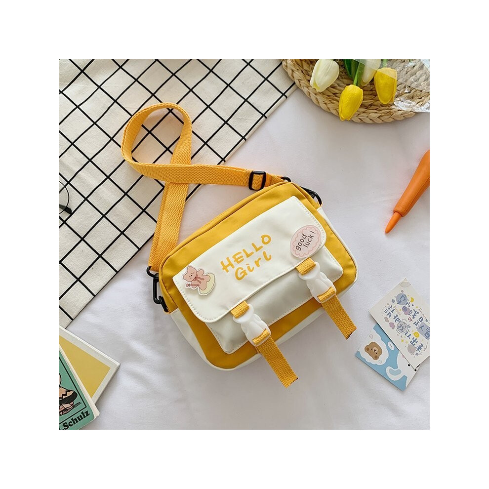 (Yellow)Nouveau 2021 Joli Sac en Toile Coloré Artistique Petit Sac à Bandoulière pour Femme Tendance