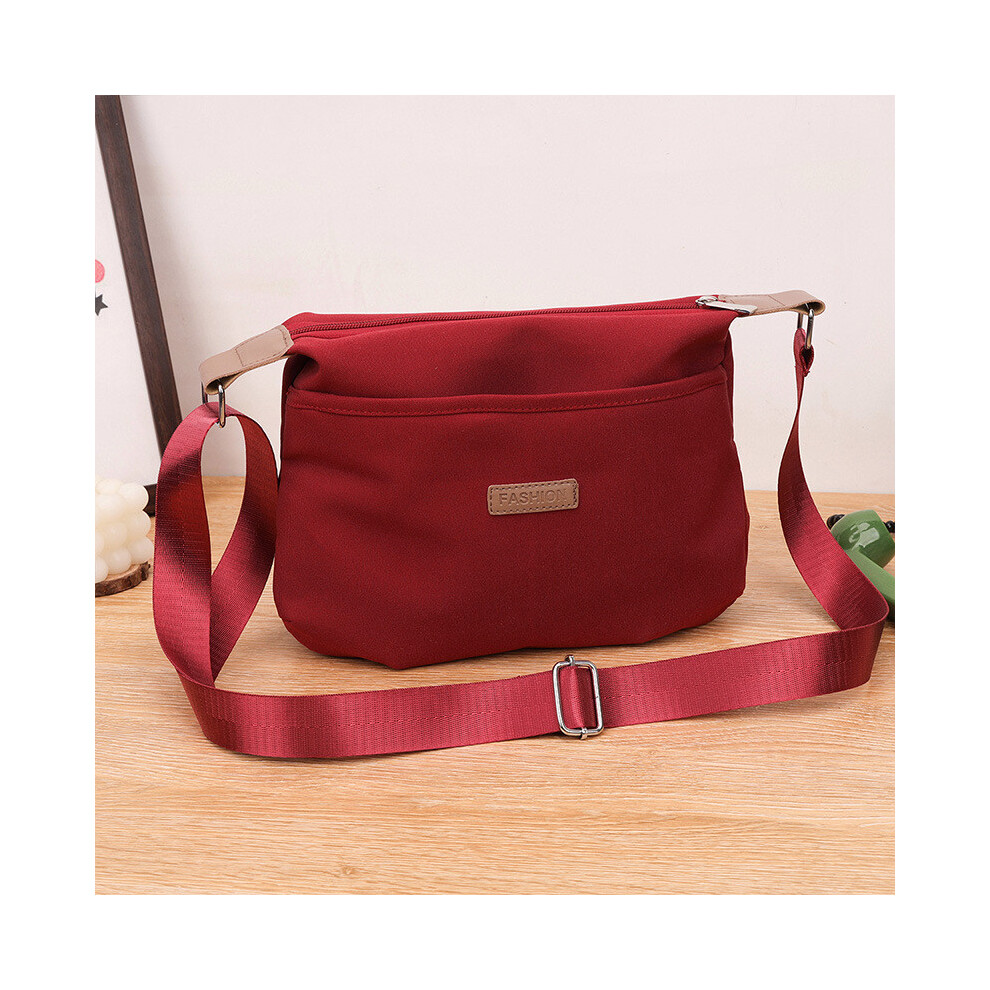 (Red)Élégant sac à bandoulière pour femme en tissu Oxford durable disponible en plusieurs couleurs