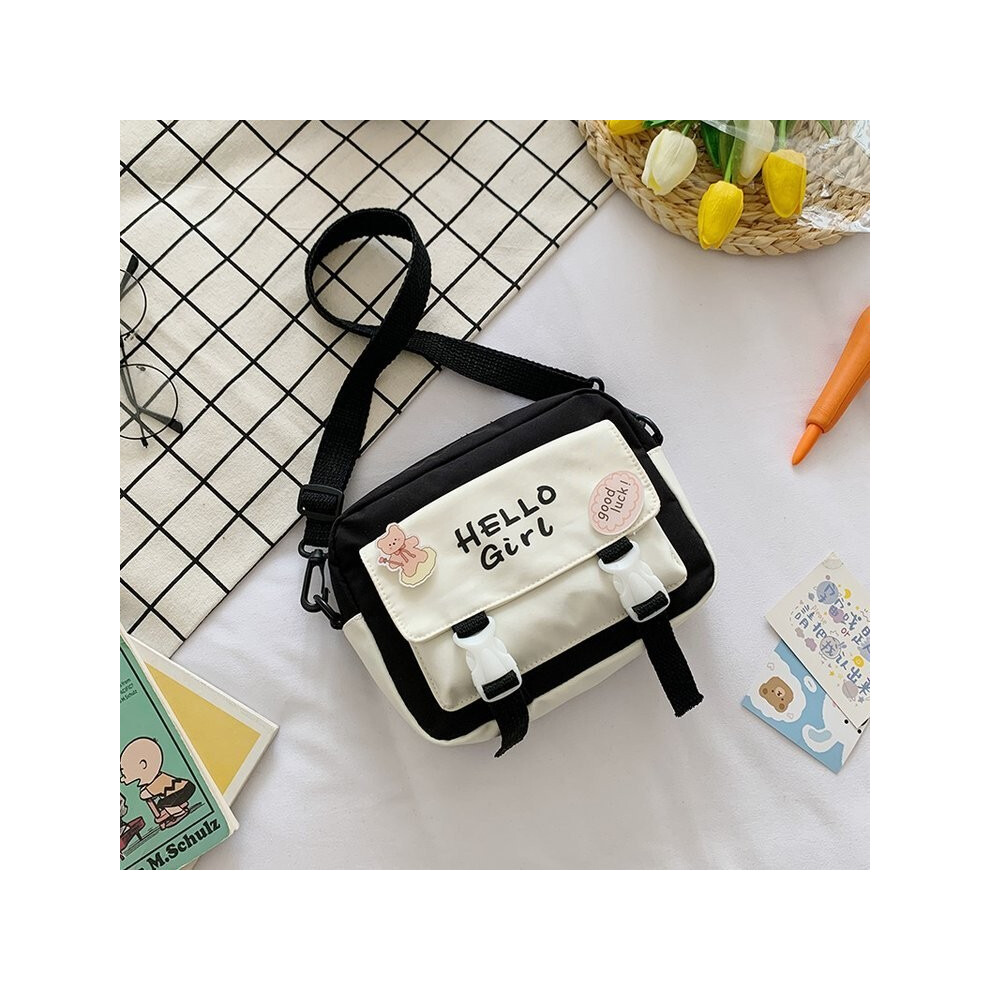 (Black)Nouveau 2021 Joli Sac en Toile Coloré Artistique Petit Sac à Bandoulière pour Femme Tendance