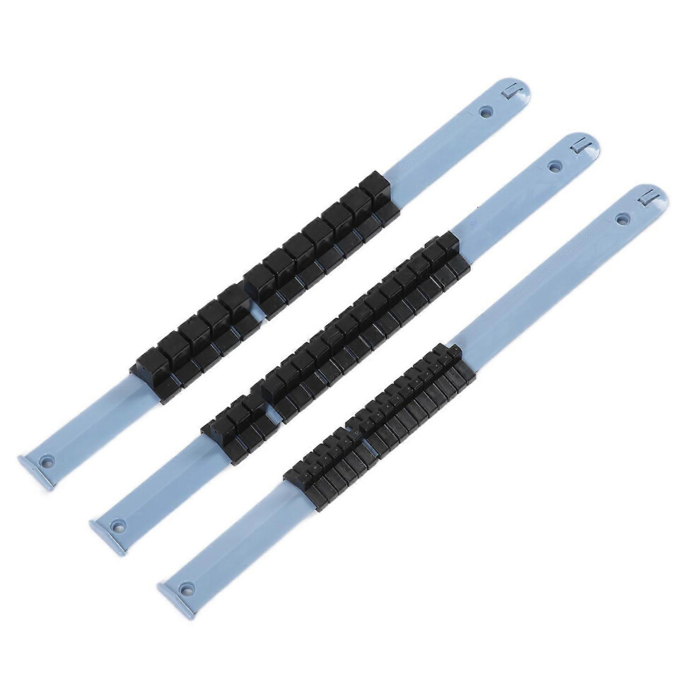 (As Show, One Size) 3Pcs Abs Socket Organizer Multipurpose Socket Holder Rail Rack 1/4In 3/8In 1/2In Repairing Tools 6909775585627