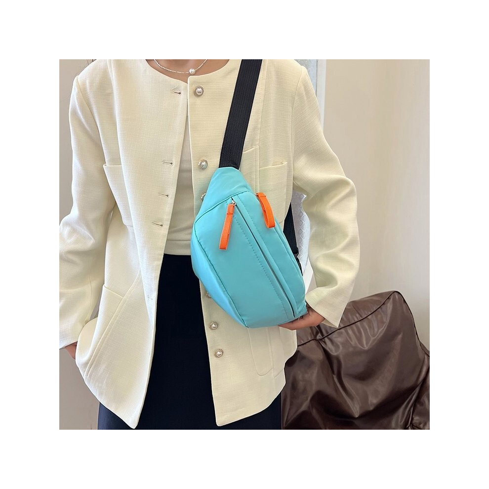 (Lake Blue)Sac bandoulière contemporain en tissu doux pour homme et femme avec sangle simple