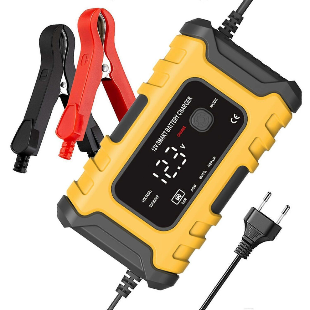 (As Show, One Size) Motorcycle Battery Chargers 12V6a Full Automatic Smart Battery Chargers Maintainer Portable Trickle 6909775595718