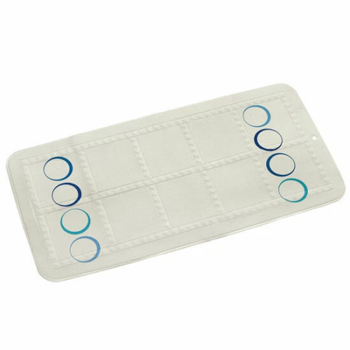 Croydex Croydex bath Mat Blue Rings Design Comfortable Cushioned Vinyl Mat