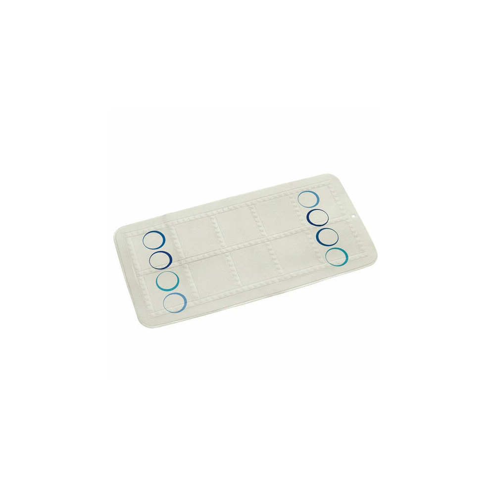 Croydex bath Mat Blue Rings Design Comfortable Cushioned Vinyl Mat