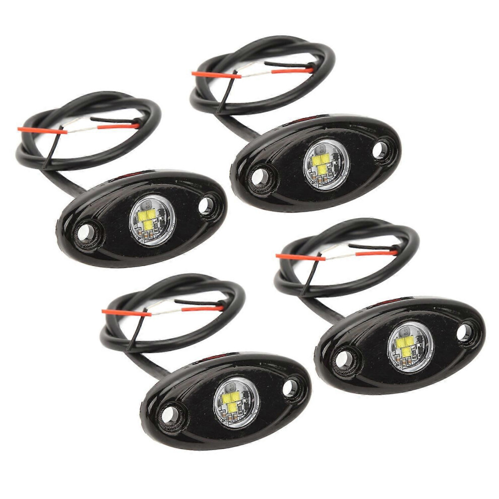 (As Show, One Size) 4Pcs Car Underglow 9 To 32V 9W Bright Heat Dissipation For Truck Atv Utv Suv Offro Light/White 6909775552889