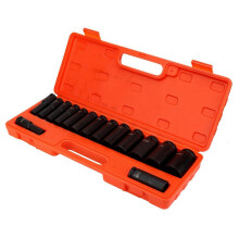 (As show, One size) 15 pcs / Set 1/2 Inch Deep Impact Socket Tool Set 10-32mm for Garage Workshop