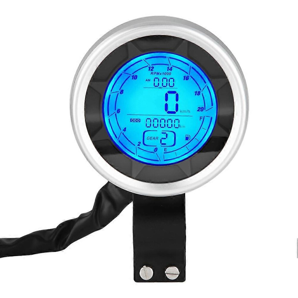 (As Show, One Size) Motorcycle Multifunctional Lcd Meter Tachometer Speedometer Odometer Overspeed Warning 6909775589748