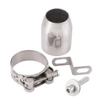 (As show, One size) Stainless Steel Universal Motorcycle Motocross Exhaust Muffler Pipe Tip Titanium Color