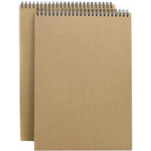 (A4,2PC)A4/A5 Sketchbook,Drawing Book,60 Pages(30 Sheets) Sketchpad Spiral Bound Hardcover Kraft Cover Portrait,Art Drawing Supplies
