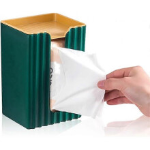 Creative Wall Mounted Tissue Box Holder, Adhesive Bathroom Tissue Dispenser Box, Tissue Storage Box with Storage Shelf (Green)