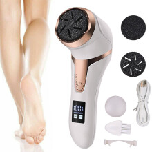 Electric Foot Grinder File Vacuum Dead Skin Callus Remover Pedicure Portable White UK