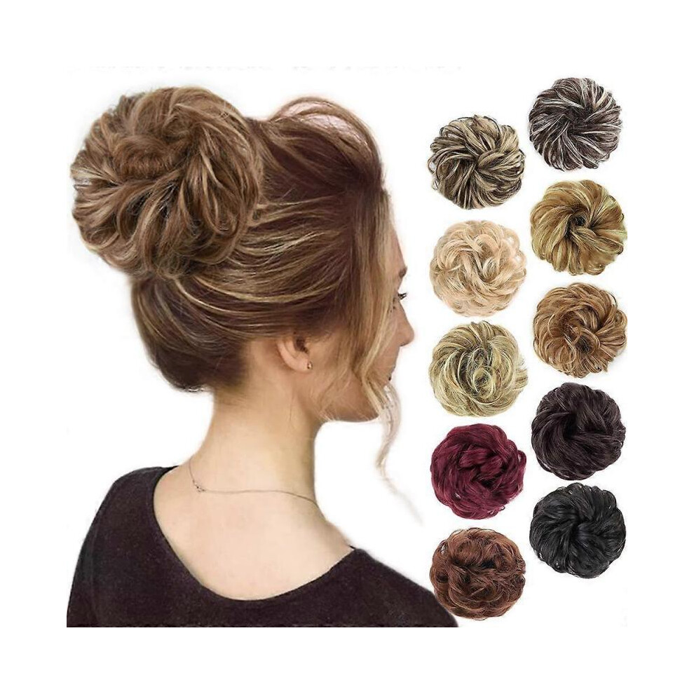 1PCS Messy Hair Bun Hair Scrunchies Extension Curly Wavy Messy Synthetic Chignon for women Updo Hairpiece