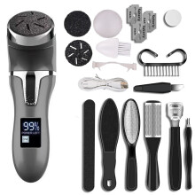 (Black Set) Electric Pedicure Tools Foot Care File Leg Heels Remove Hard Cracked Dead Skin Callus Remover Feet Foot Files Clean Care Machine