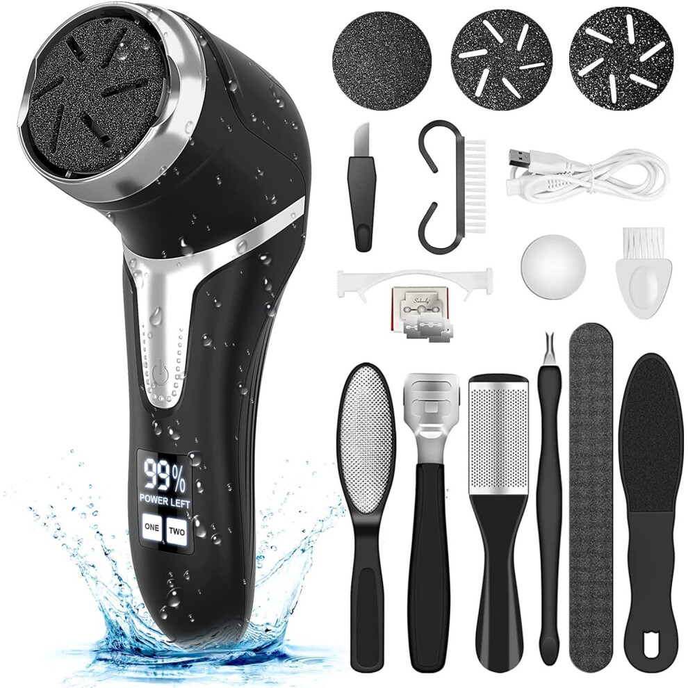 Stoyotu Black ( Set) Electronic Foot Callus Remover Machine Usb Rechargeable Foot Dead Skin Removal Skin Scrubber