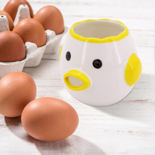 Egg Separator Kitchen Gadget Egg Separator Bakery Accessory (Yellow+Pink) 1