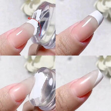 Tampon à ongles en silicone pour manucure, tampon à ongles en gelée transparente, tête en gelée de silicone blanche pour tampons à ongles - Rose