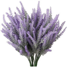 Artificial Flowers 6 Bundles Lavender Bouquet for Wedding Home Office Decoration - Purple