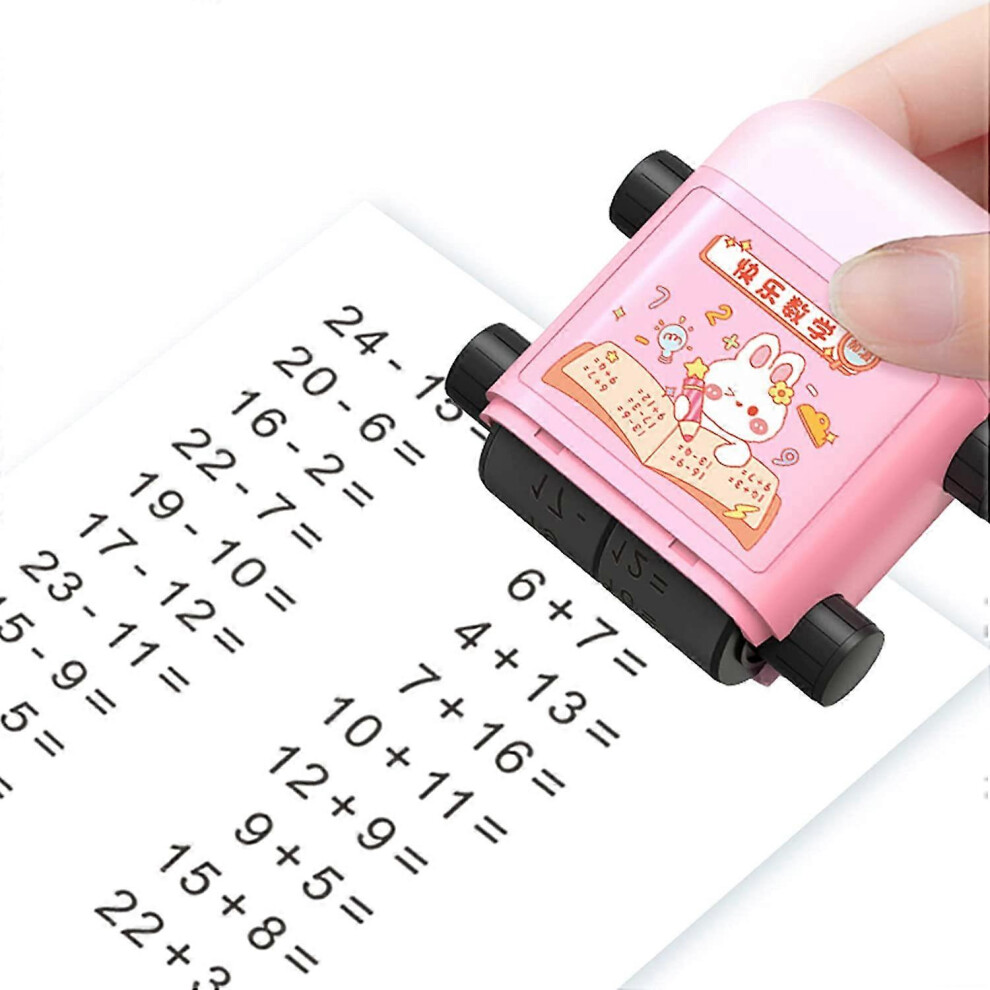 (Colour, One size) Teaching Stamps for Kids,2 in 1 Math Practice Stamps Within 100,Addition and Subtraction Dual Head Smart Math Roller Stamp,Math Lea-image-OPC-PH2MSYQ-NEW
