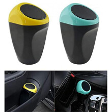 2pcs Auto Car Trash Rubbish Can Mini Dust Bin Garbage Can Waste Storage for Car Home Office Desktopyellow, Blue
