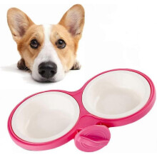 Pet Durable Bowl Cage Bowl, Pet Food Water Removable Bowl with Bolt Bracket Hanging Feeder