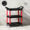Homcom HOMCOM 3-Tier Rolling Tool Cart, Tool Trolley on Wheels for Garage, Black 3