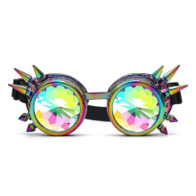 Rainbow Crystal Bling Glasses Kaleidoscope Goth Rivets Kaleidoscope Goggles