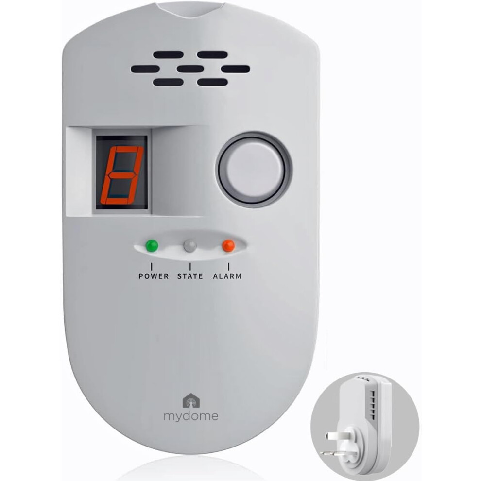 Gas Leak Detector [V2 – Update] | Accurate Natural Gas Alarm With A Loud Alarm & Digital Display, White