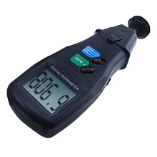(Black) Digital Tachometer, Non Contact Laser Photo S`ensor with 99999 RPM range, RPM Gauge 2-in-1 Contact Tachometer Speed Meter High Accuracy