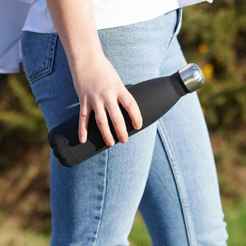 500ml Black Double Wall Flask, Water Bottle with Double Wall Insulation to Keep Drinks Both Hot and Cold 1