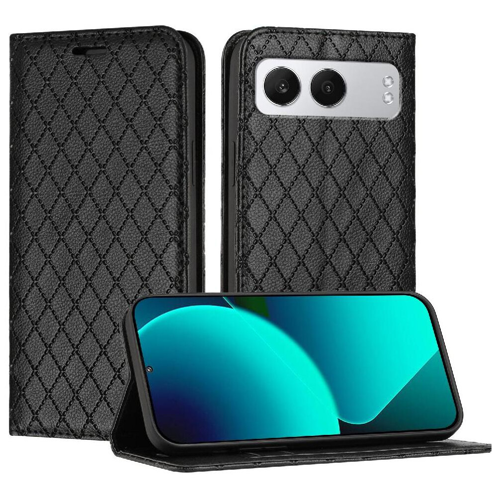 (Black) Case For Oneplus Nord 4 Flip Magnetic Shell Wallet Business Card Slots Holder Black 764563455430