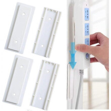 4 Pairs Self Adhesive Power Strip Wall Mount Fixator, Power Strip Desk Wall Mount