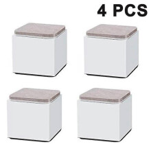 4 Pieces Home Care Table Heightening Foot Pad Non-slip Leg PadWhite