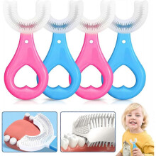 U Shaped Toothbrush Kids 4 Pack - Toddler Toothbrush 360 Oral Teeth Cleaning Design for Kids' Toothbrush
