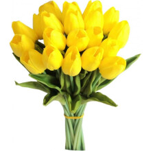 20pcs White Flowers Artificial Tulip 13.5" for Christmas Holiday Home Decorations Centerpieces Arrangement Wedding Bouquet