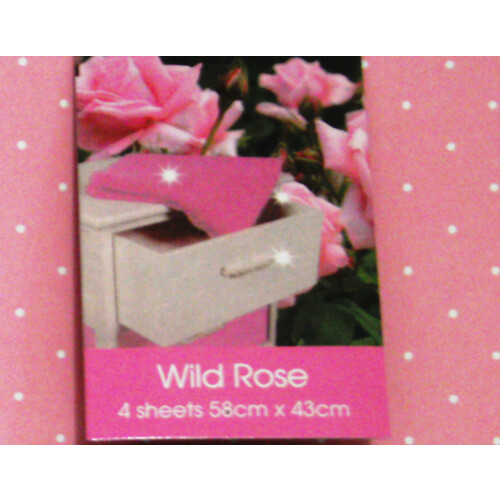 4x Luxury Scented Drawer Liner Sheets Wild Rose 58x43cm