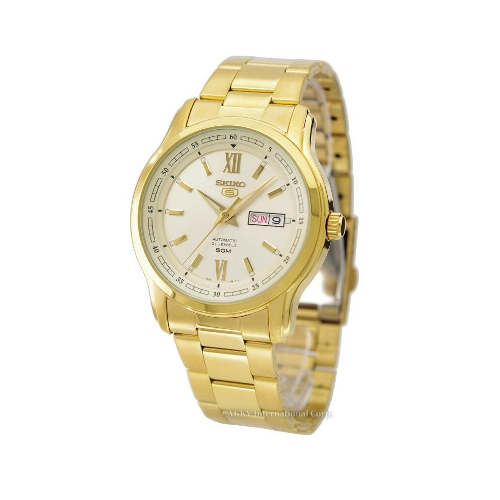 Seiko 5 Automatic Gold Tone Dial SNKP20 SNKP20K1 SNKP20K Men's
