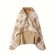 (Beige) 1pc Cozy Wearable Blanket with Sleeves - Soft, Warm, Lightweight, Portable, and Versatile for All Seasons